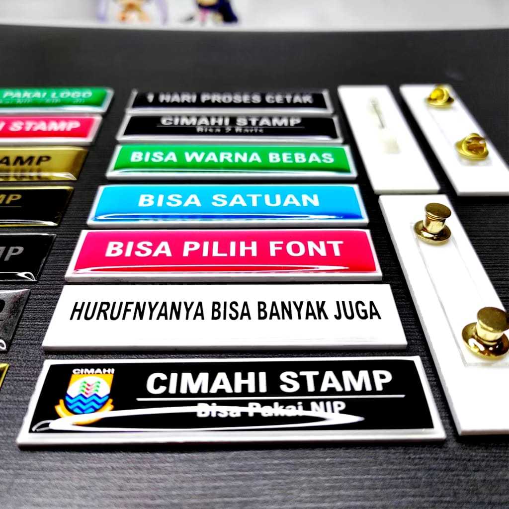 

NAMETAGE / PAPAN NAMA DADA / NAMETAGE RESIN AKRILIK