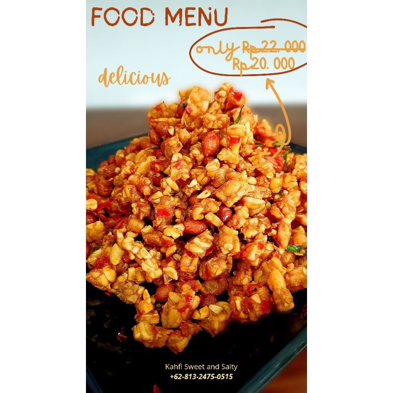 

Kahfi Orek Tempe Kacang Original Lauk Makan