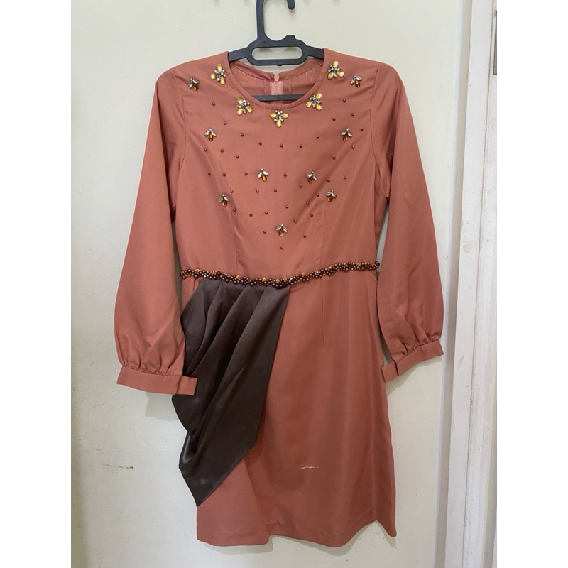 Kebaya salem payet drappery pinggang