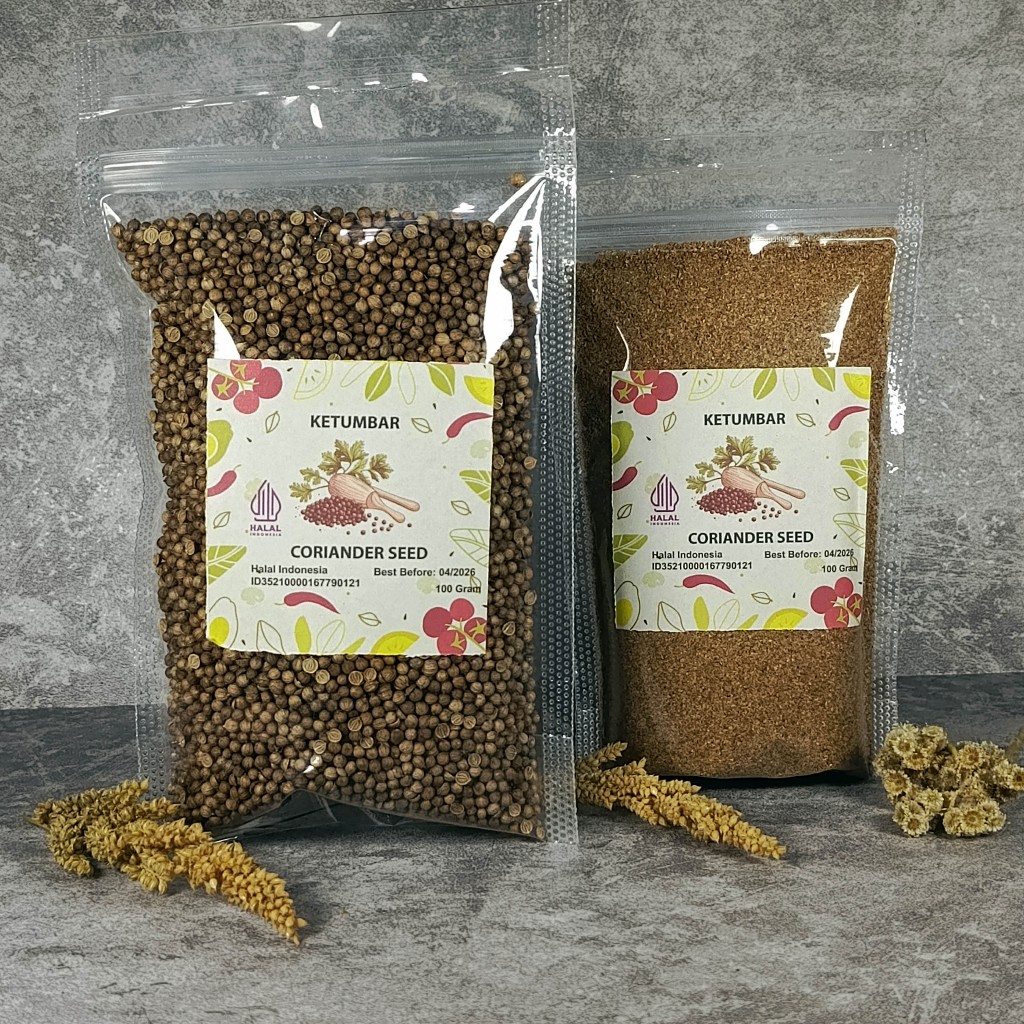 

Ketumbar Utuh dan Halus Murni Halal Ukuran 50 gram dan 100 gram