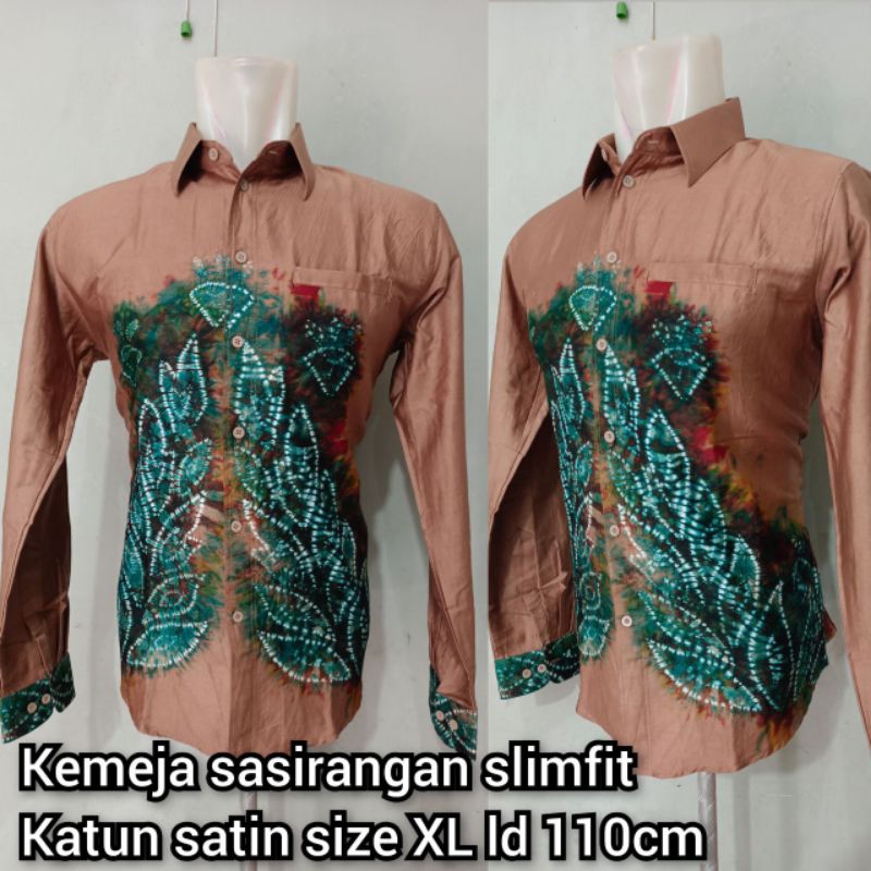 kemeja sasirangan / sasirangan pria / sasirangan STOK XL LD 110 CM