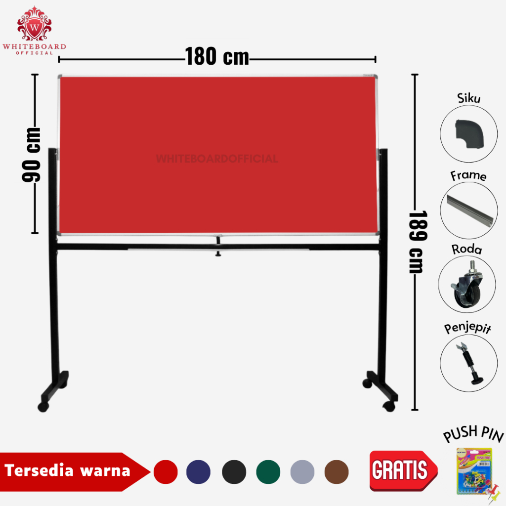 

SAKANA Softboard Bludru Standing 90x180cm / Cork Board / Pin Board / Papan Mading / Papan Pengumuman