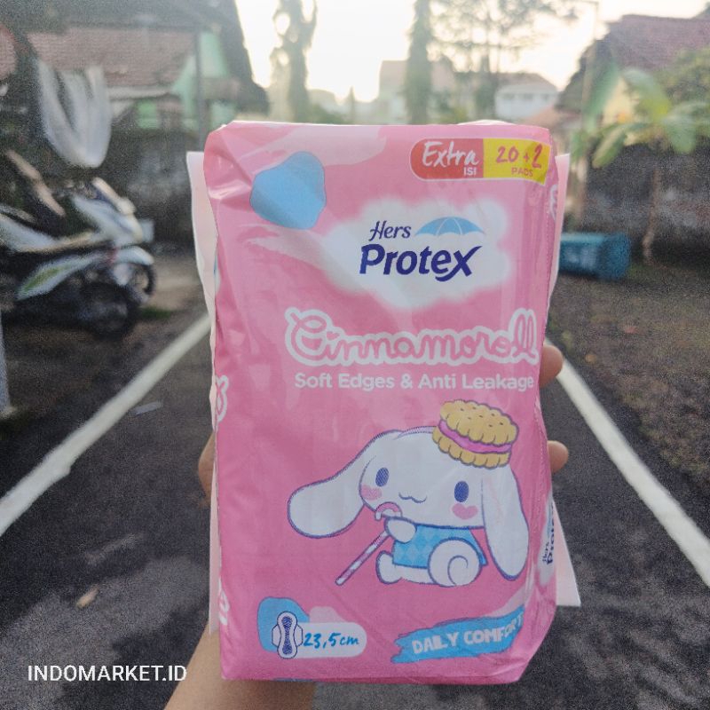 Hers protex Cinnamoroll daly comfort 23,5cm 22pads/Pembalut hers protex/Hers protex/Hers protex cinn