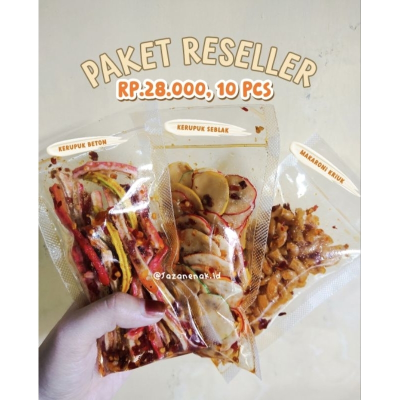 

10 pcs Paket Usaha Reseller Cemilan seblak beton seblak kering mie jujut 50gr