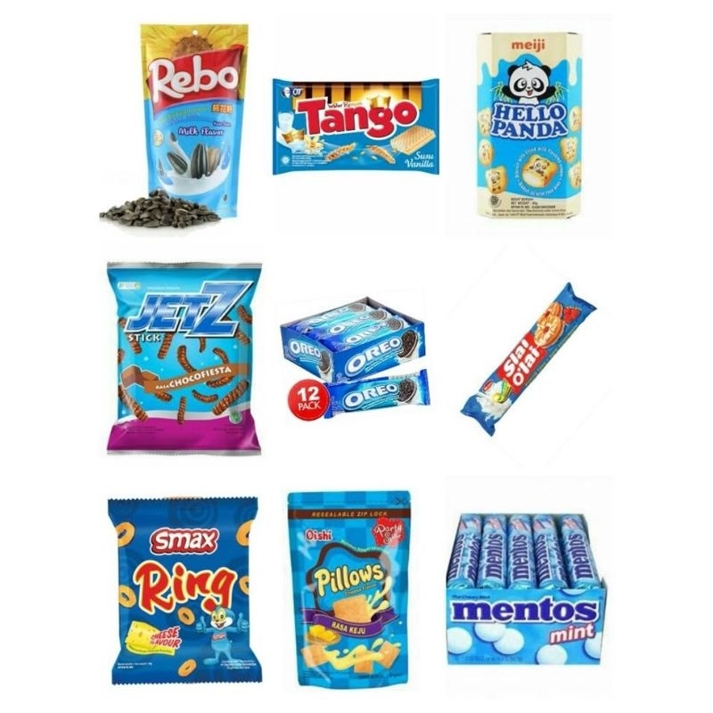 

PAKET SNACK SERBA BIRU - Aneka Snack / Jajan Murah Paket Termurah Jajan Paket Campur Mix Banyak Varian