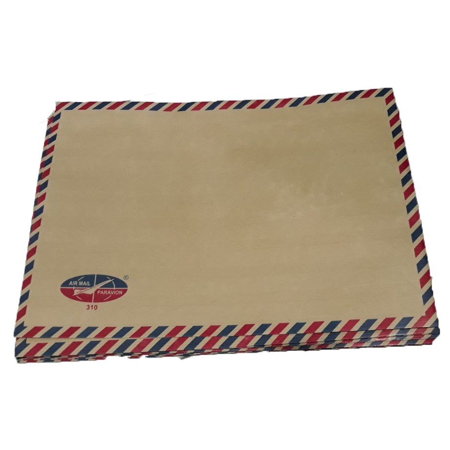 

AMPLOP COKLAT TALI FOLIO / CORAK AIRMAIL 310 / 311 / 312 ISI 10 LEMBAR / 100 LEMBAR