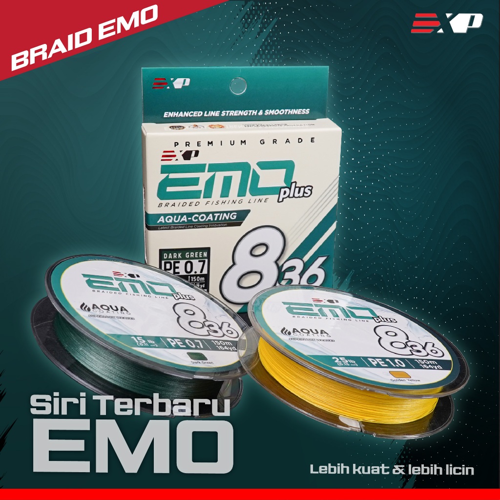 EXP EMO PLUS 836 PE 150m  Fishing Line Strong PE  Senar PE senar pancing gabus toman PE awet