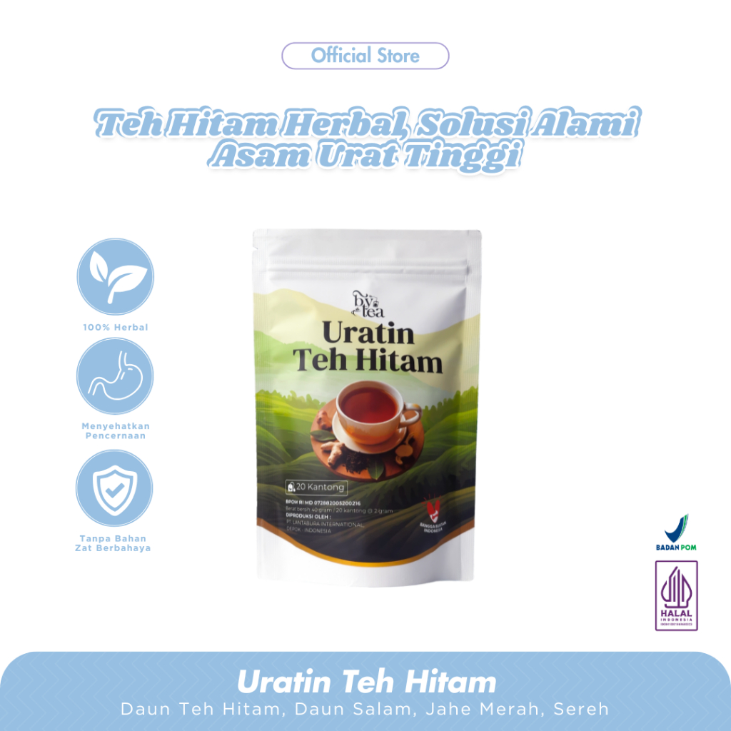 

ByTea Uratin Teh Hitam 1 PCS - Teh 100% Herbal Turunkan Kadar Asam Urat & Menjaga Kesehatan Sendi