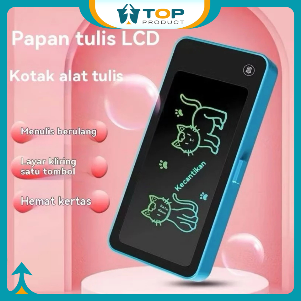 

Kotak Pensil LCD Writing Drawing Box 2in1 Papan Coret Kreatif Anak Digital Pad ATK3013