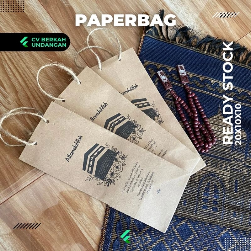 

Souvenir Paperbag Haji Umroh Murah Meriah READY STOK Ukuran 10X10X25