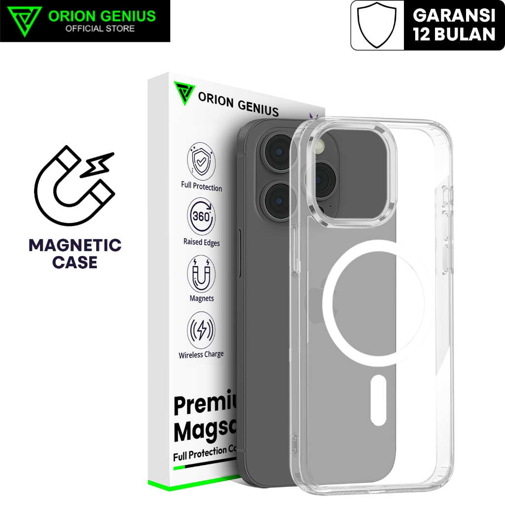 Orion Genius Magnetic Case Magsafe for iPhone 12 PRO Casing iPhone Anti Crack Anti Kuning for iPhone