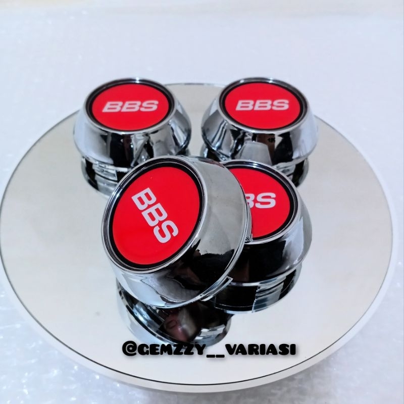dop roda tutup velg racing diameter 6,5 cm motif bbs chrome harga 1 set