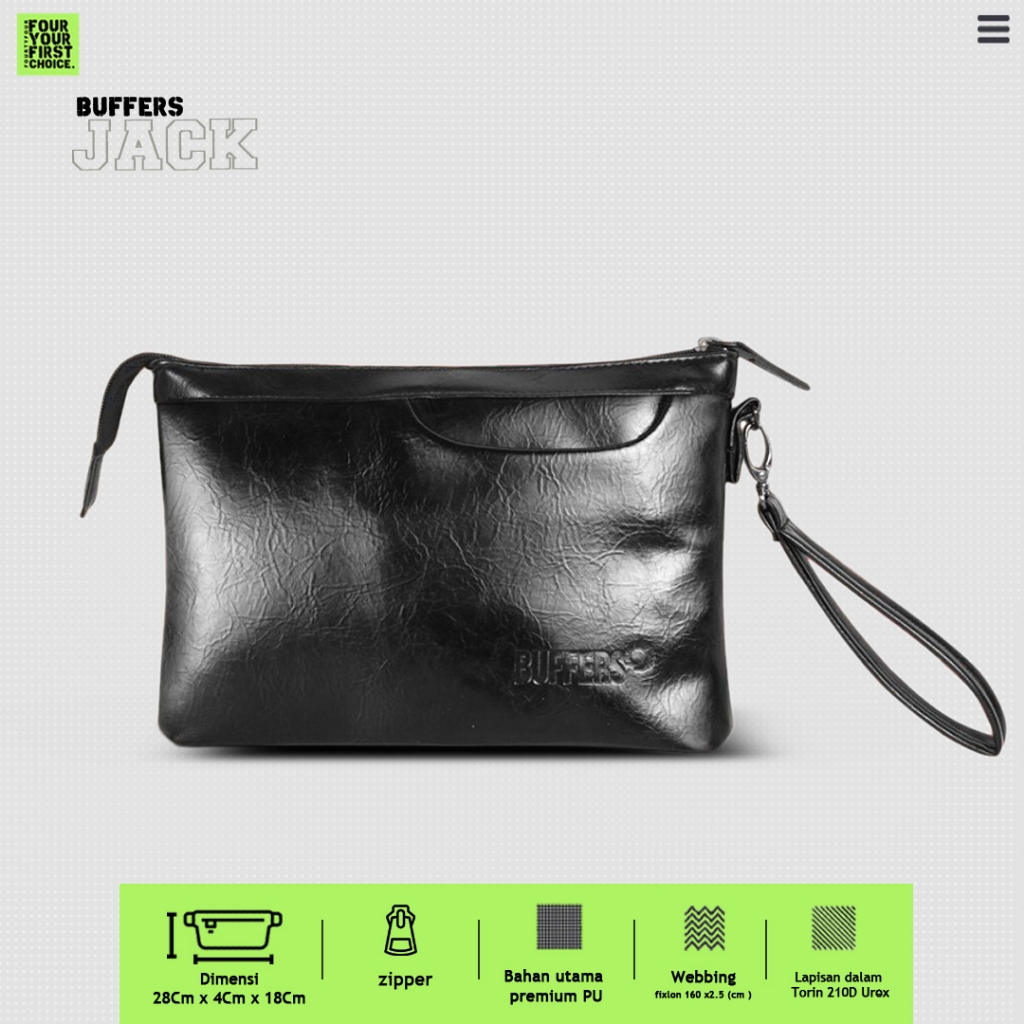 Tas Clutch Kulit Pria BUFFERS JACK Tas Tangan Premium