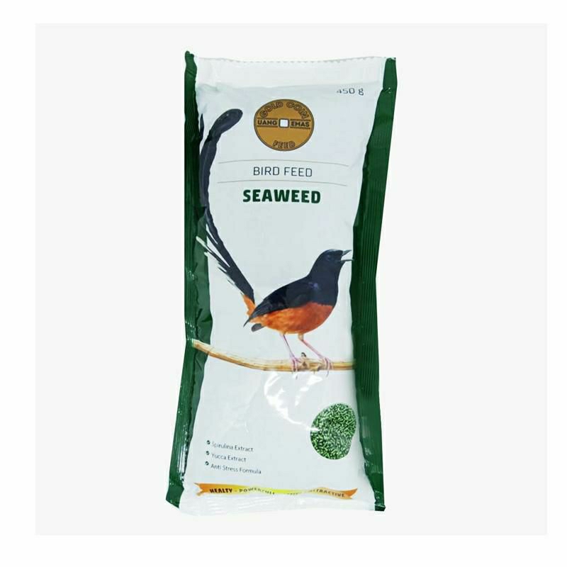 PAKAN BURUNG GOLD COIN SEAWEED 450 GR VOER HARIAN