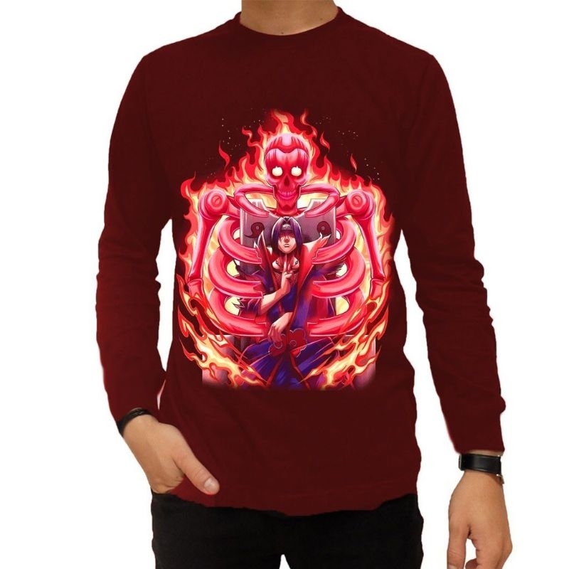 Kaos Distro Pria Lengan Panjang Anime Itachi Susanoo Keren Terbaru Baju Pria Kekinian Termurah Terla