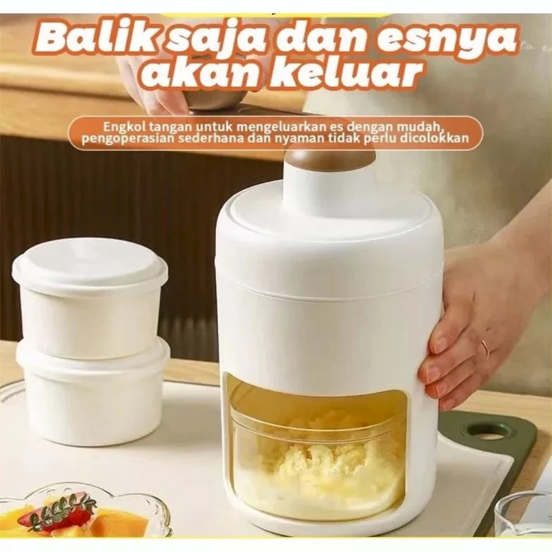 (COD) Serutan Es Batu Alat Serut Es Batu Portable Mesin Putar Manual Ice Stone Crusher Shavels