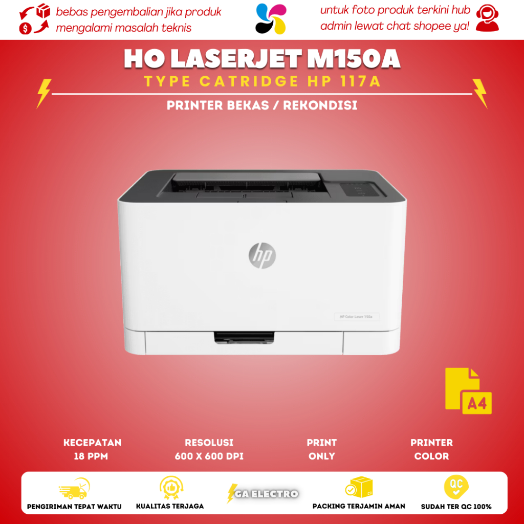 printer hp laserjet color M150A - tipe catridge 119a - printer foto & dokumen minimalis