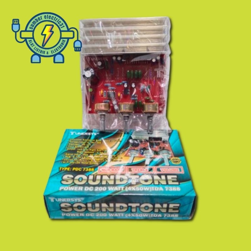 KIT DRIVER POWER DC 200 WATT + CONTROL SOUNDTONE (4X50W) TDA 7388 TUNERSYS