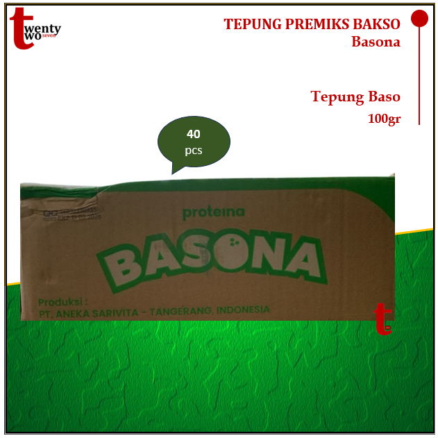 

Proteina Basona Tepung Premiks Premix Bakso Baso [DOZ] 40x100gr
