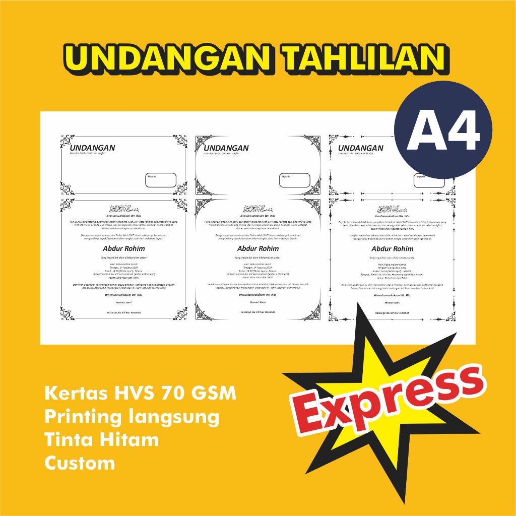 

UNDANGAN TAHLIL A4 MURAH BERKUALITAS