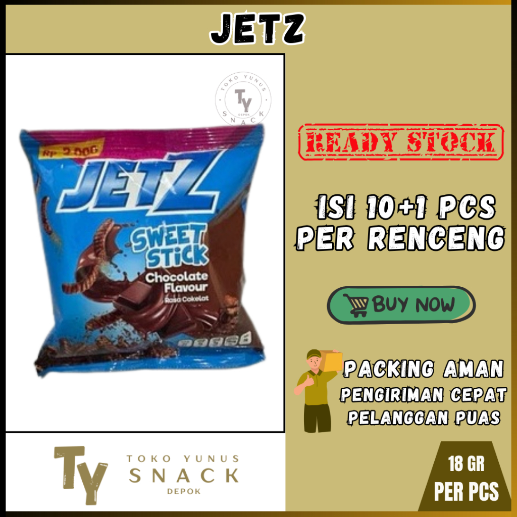 

CHIKI JETZ SWEET STICK CHOCOLATE 1 RENCENG ISI 10+1