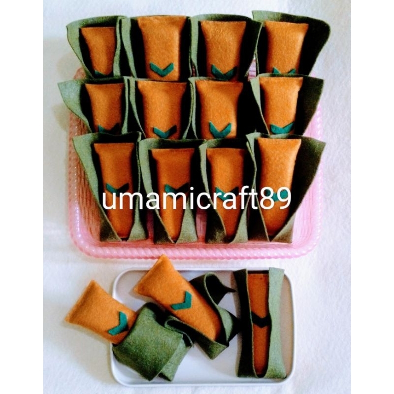 Replika Kue Ketimus / Mainan flanel Kue Jajanan Pasar / Mainan Edukasi Anak / Mainan masak-masakan