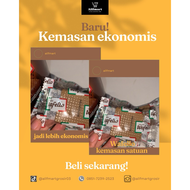 

wafello choco blast kemasan ekonomis | cemilan kemasan satuan
