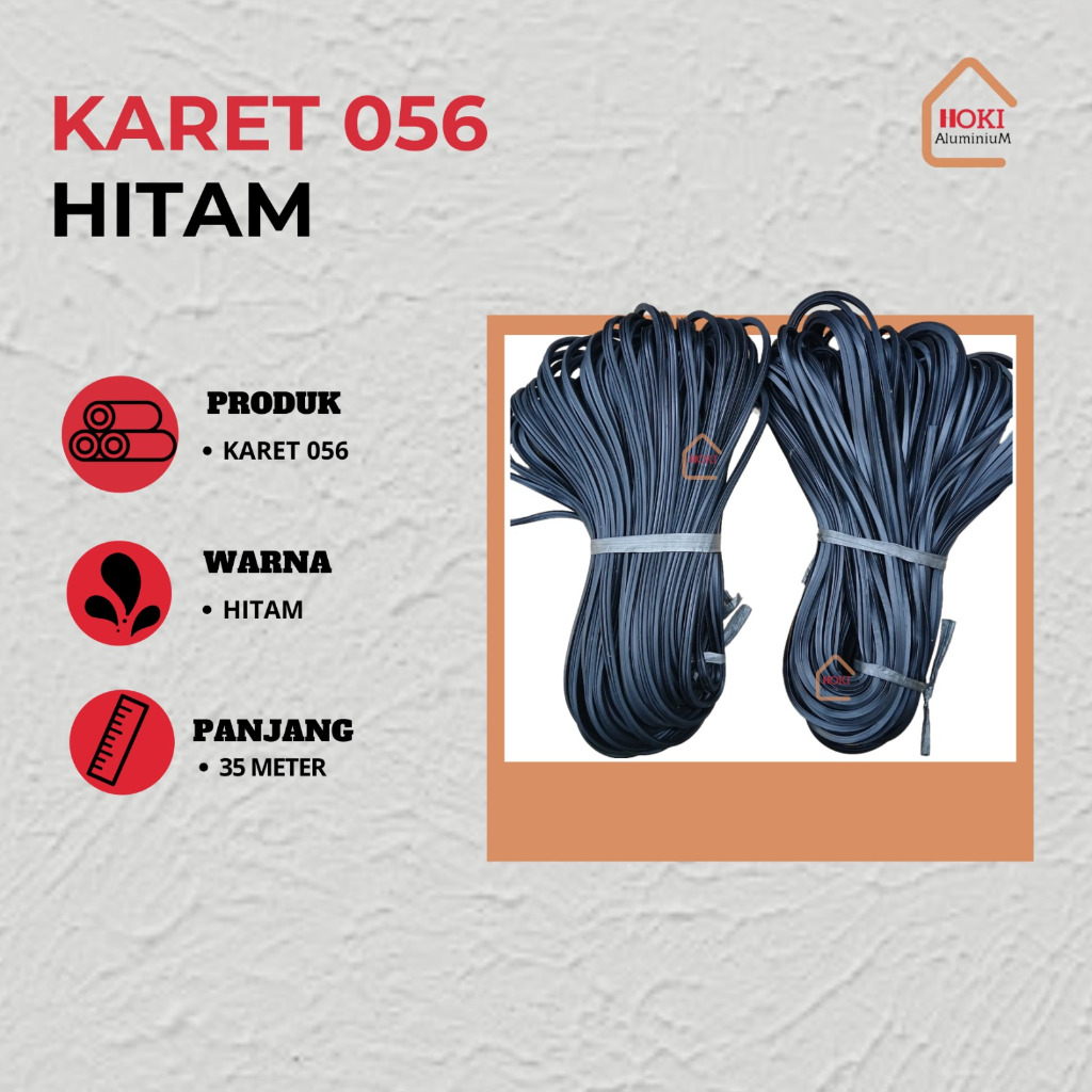 KARET KACA 056 LIST ETALASE KACA HITAM 35 METER