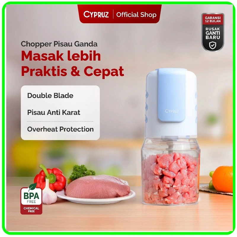 CHOPPER CYPRUZ BR-0250 Food Processor Penggiling Makanan Cypruz Chopper Pelumat Daging