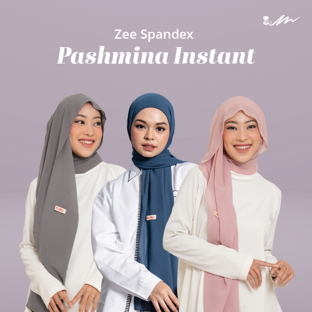 ZM X Meccanism Feat Tasya Nur Medina - Zee Pashmina Instan Cooltech Airflow Polos - Pashmina 2in1 In
