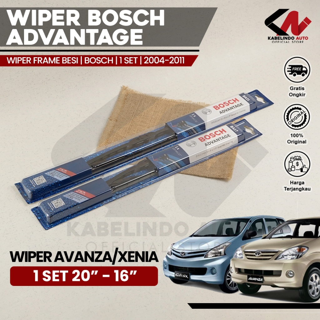 WIPER BLADE MOBIL AVANZA / XENIA 2004 - 2011 BOSCH ADVANTAGE 20" - 16" ORIGINAL