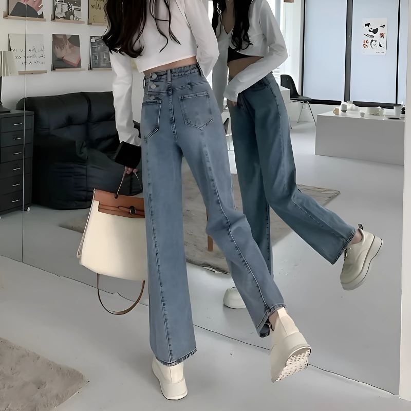 Java_Outfit-Celana Jeans Wanita Triple Button Highwaist 12oz | Celana Jeans Wanita Kekinian