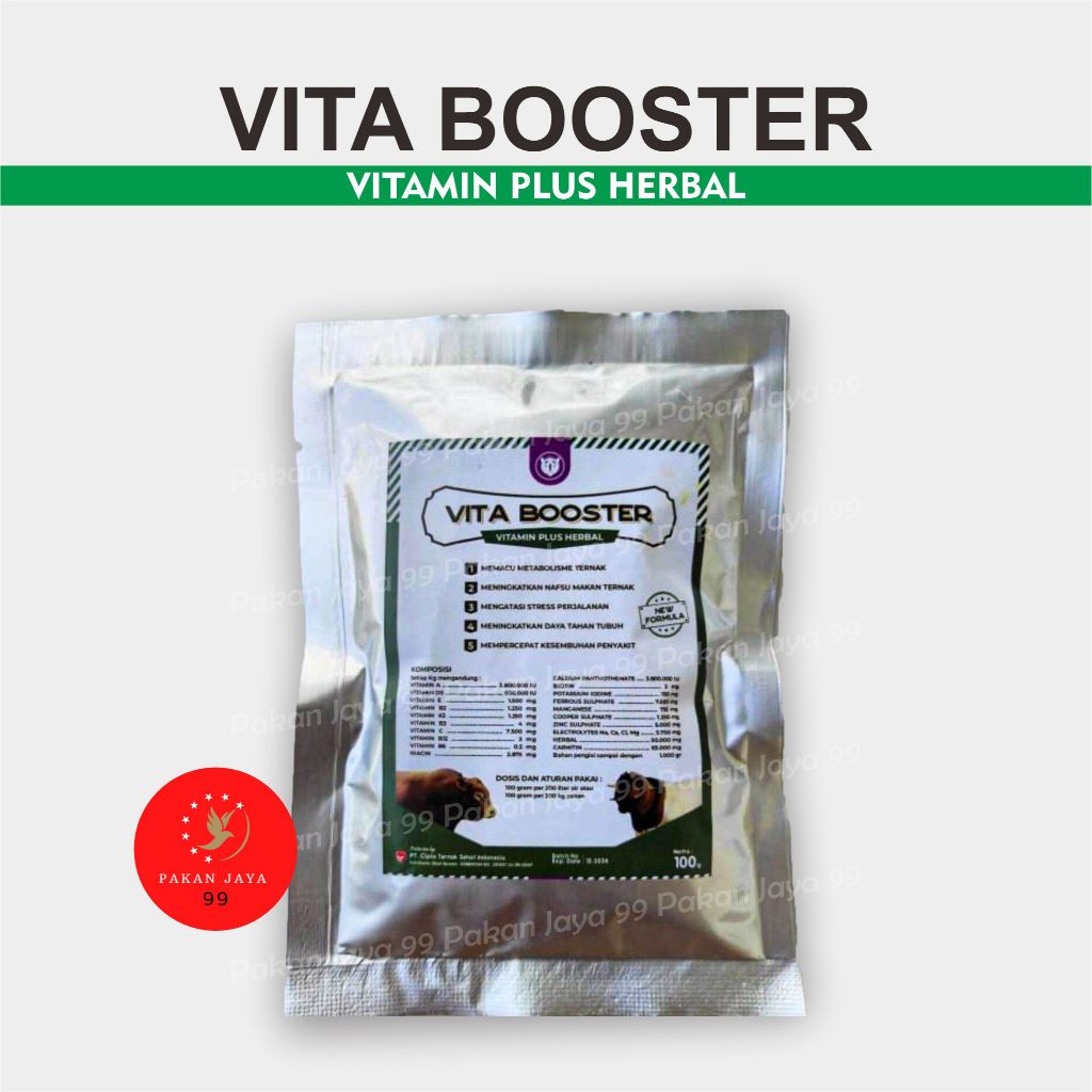 READY VITA BOOSTER VETWAYS VITAMIN PENAMBH NAFSU MAKAN PERCEPAT PENYEMBHAN PENYKIT SAPI KAMBNG DOMBA