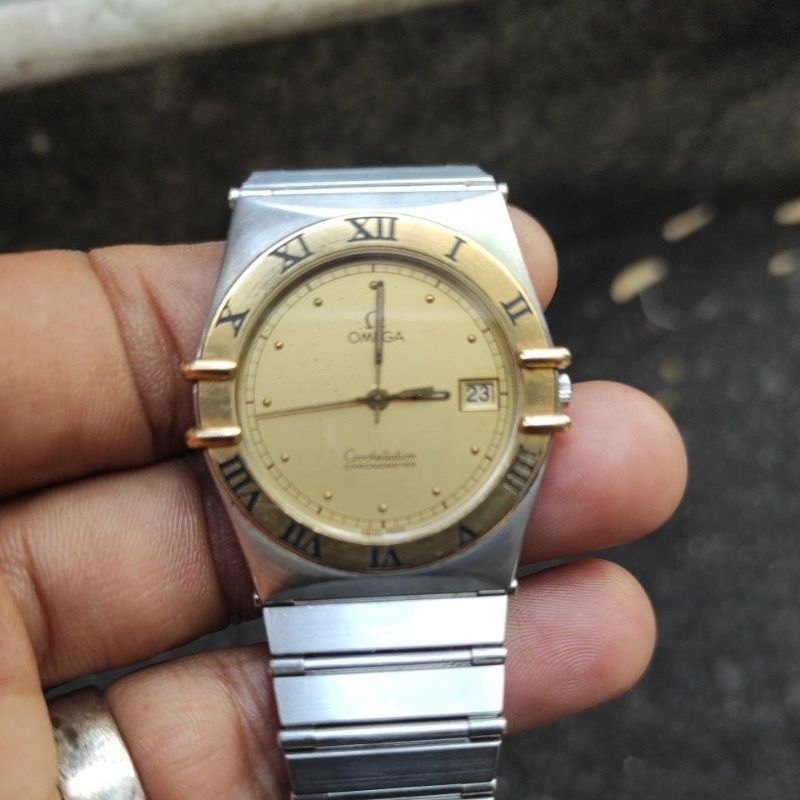 jam tangan omega constelation Quart full original bekas
