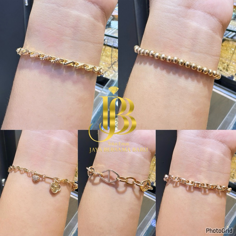 gelang motif kekinian emas kadar 375%/8karat