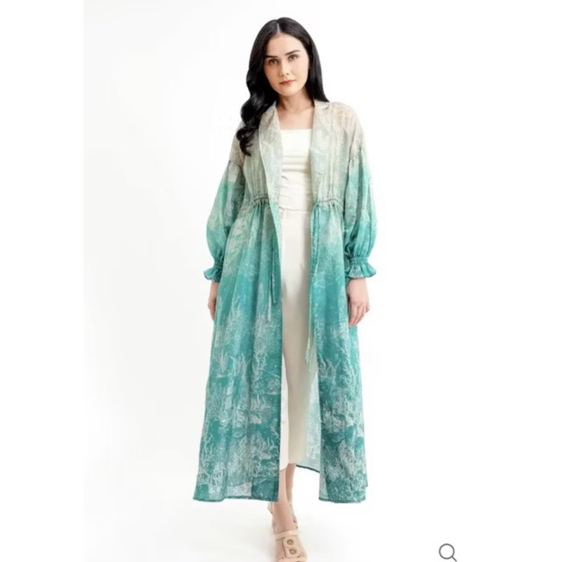 El Mar Minorca Drawstring Long Outer Size M | jacquard Outer by benang jarum