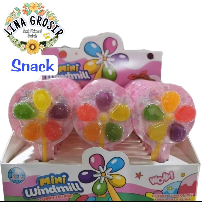 

Permen Lunak Gummy Lollipop Kincir 1 Bos Isi 30pcs