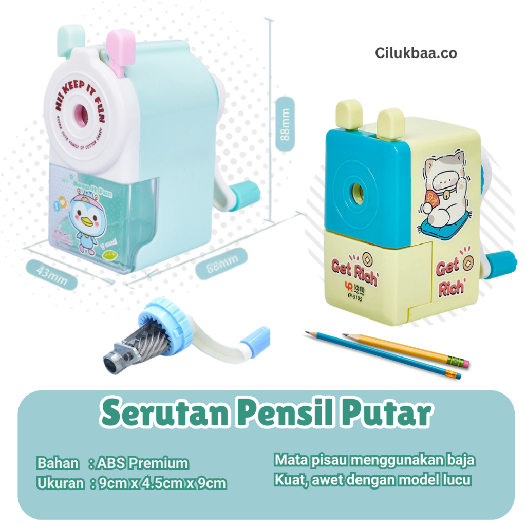 

Cilukbaa Promo 6.6 COD Serutan Pensil Putar Meja Rautan Sharpener Putar
