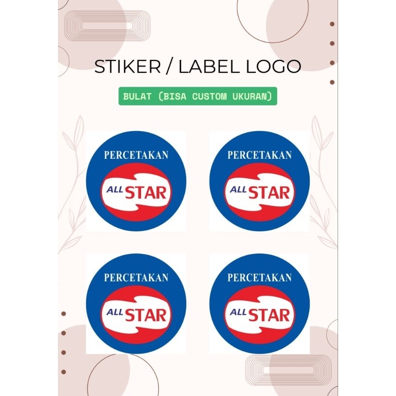 

stiker label logo usaha uk diameter 4cm