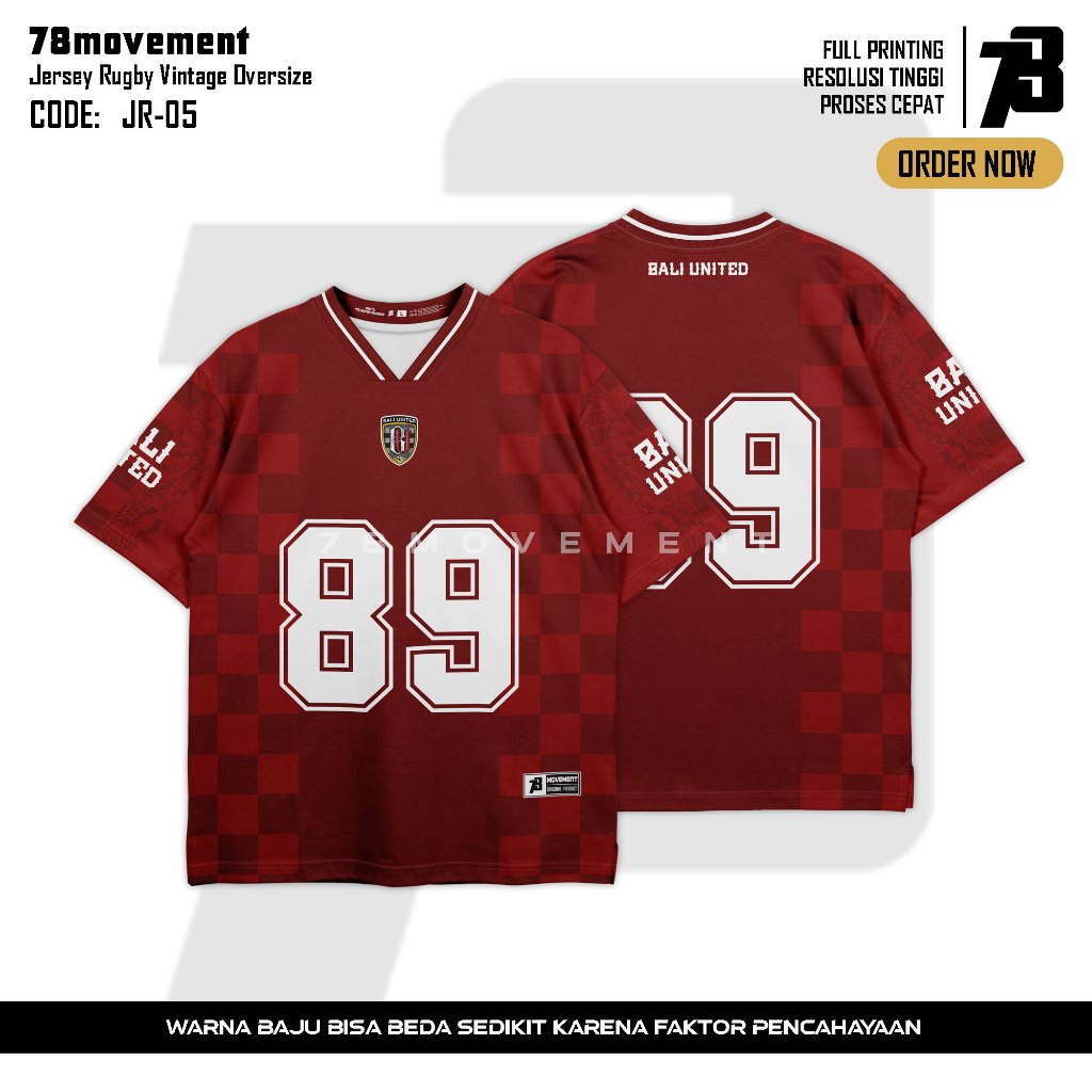 78movement JR-05 Jersey Rugby Oversize Unisex // Jersey Rugby // Jersey Vintage // Jersey Rugby Tema