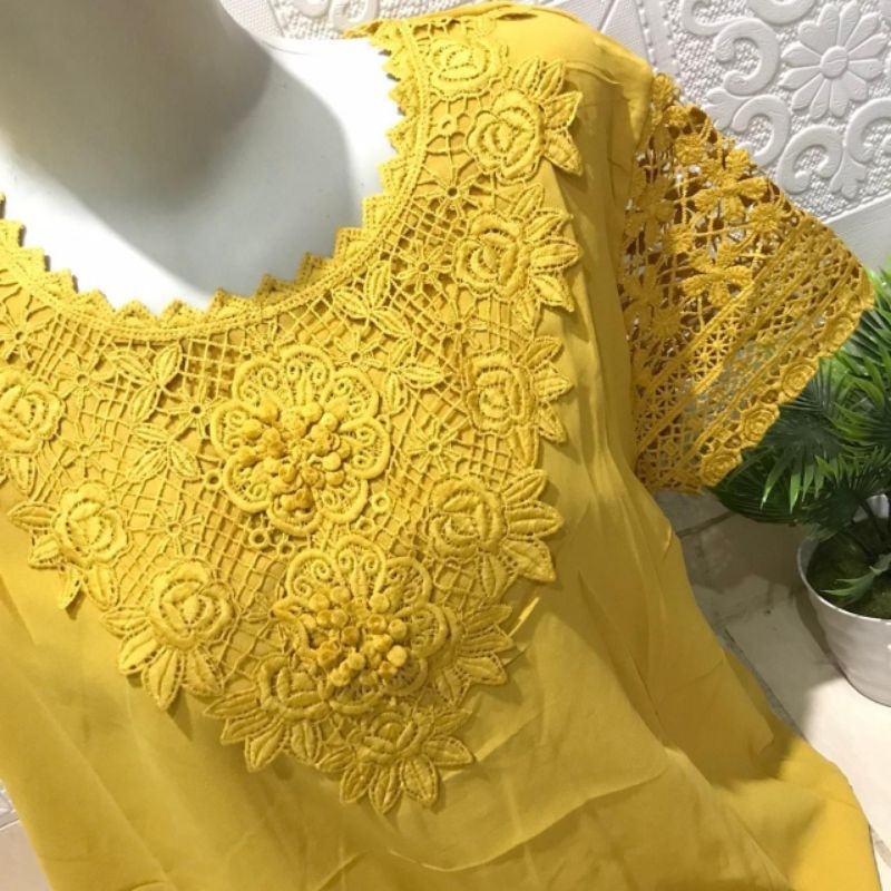 Ready Mix Blus silky impor kombi brokat ld.106