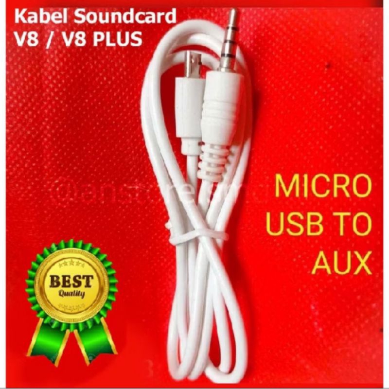 Kabel Micro USB to AUX 3.5 mm untuk Sound Card V8 Soundcard V8s V8 Plus V9