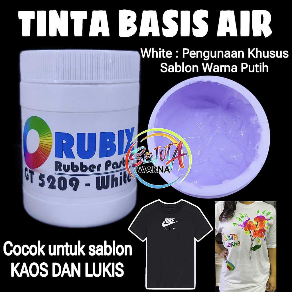 

TINTA RUBBER PASTA KILAP BASIS AIR GT 5209 WHITE SABLON KAOS LUKIS 1KG