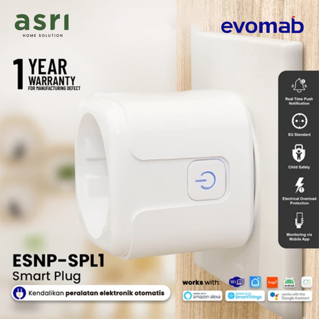 evomab Smart Plug Colokan Pintar dengan Wifi- IoT Smart Home