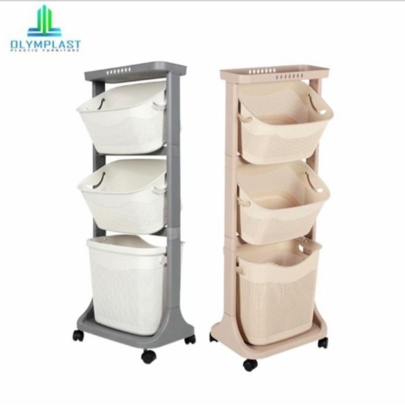 TROLLEY FLEXIBLE PLUS RODA TROLI DORONG FLEXIBLE RODA RAK DORONG KERANJANG PLASTIK OLYMPLAST