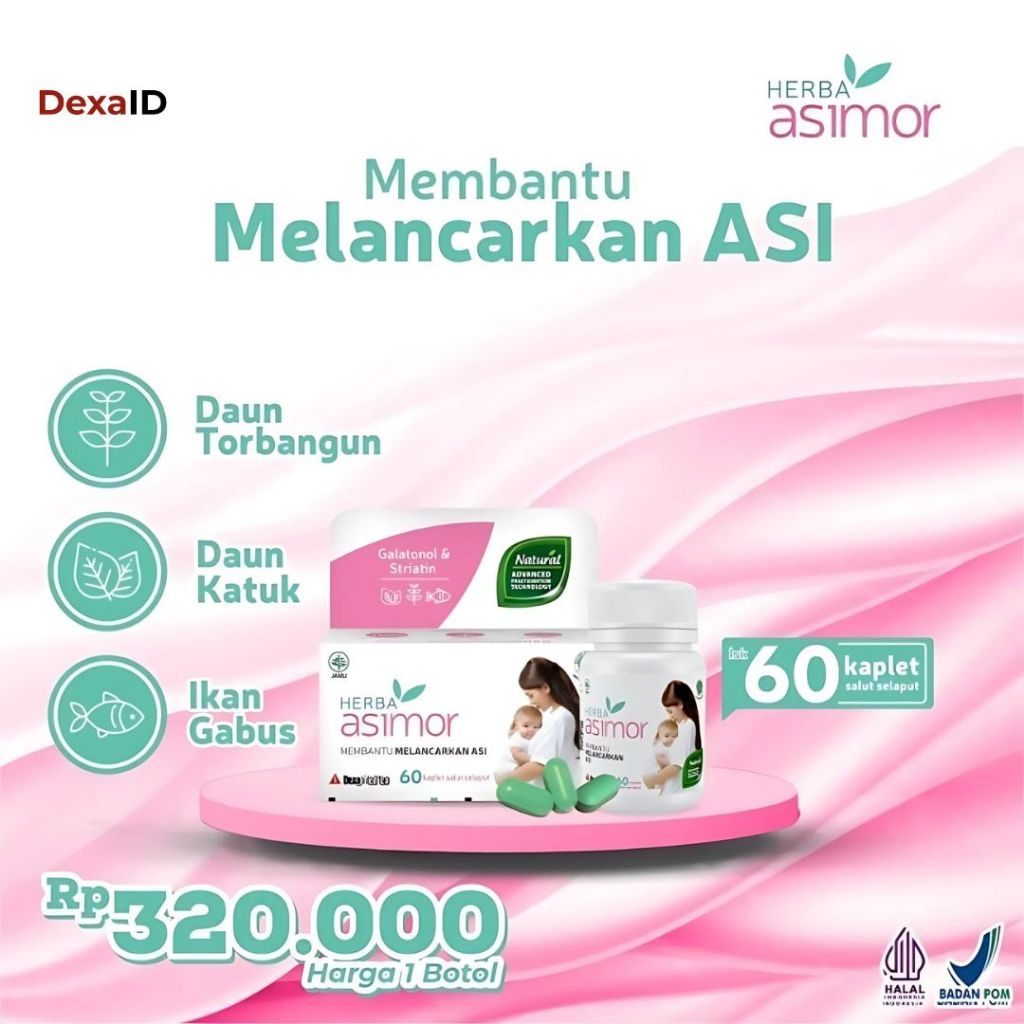 Herba Asimor 60 Kaplet Asi Booster Bantu Lancarkan Asi Ibu Menyusui
