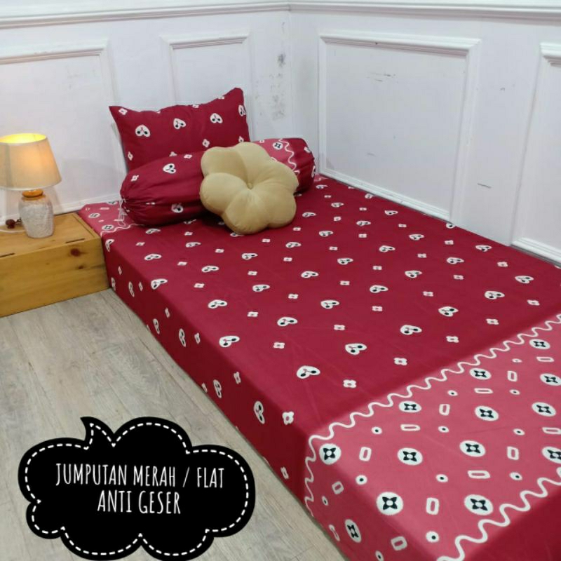 Sprei Motif Jumputan Merah