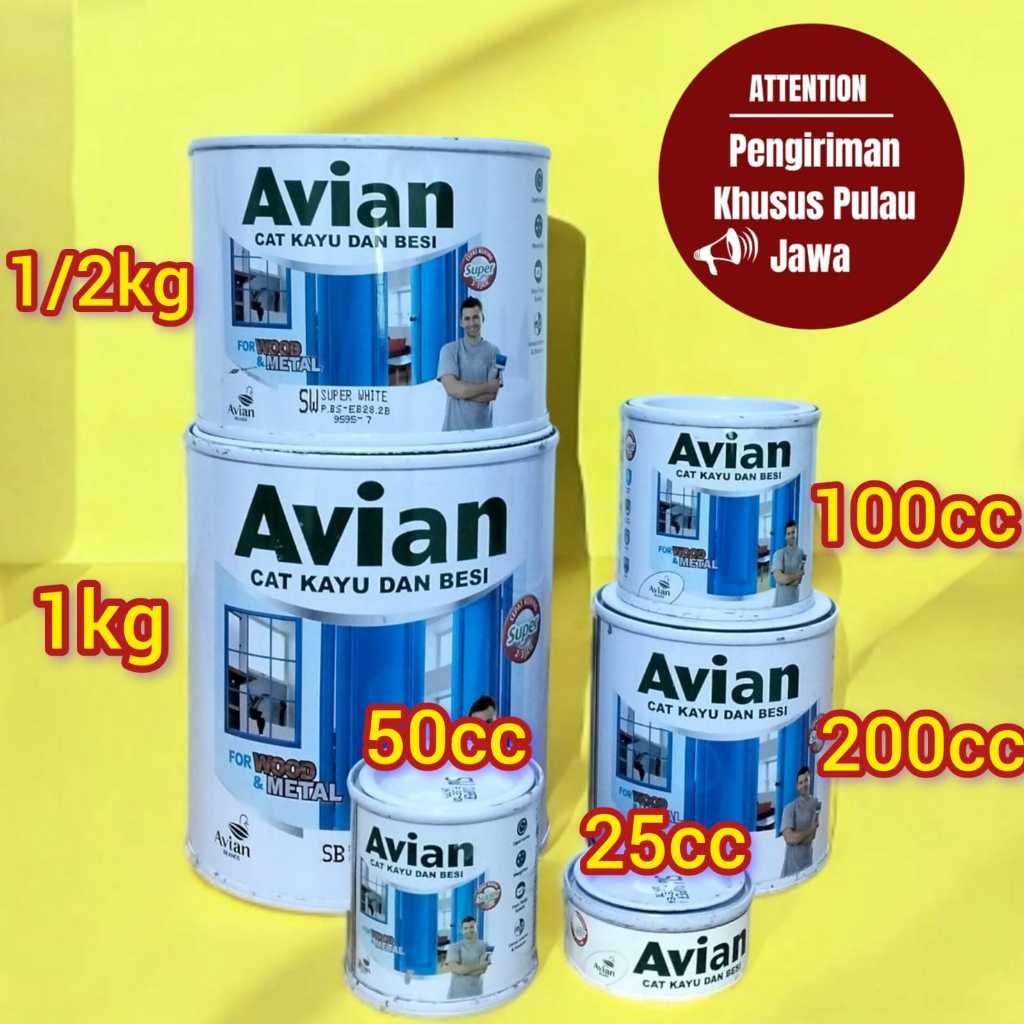 Cat Besi Avian 200cc // Cat Minyak 200 ml / Cat Avian High Gloss enamel 200 cc