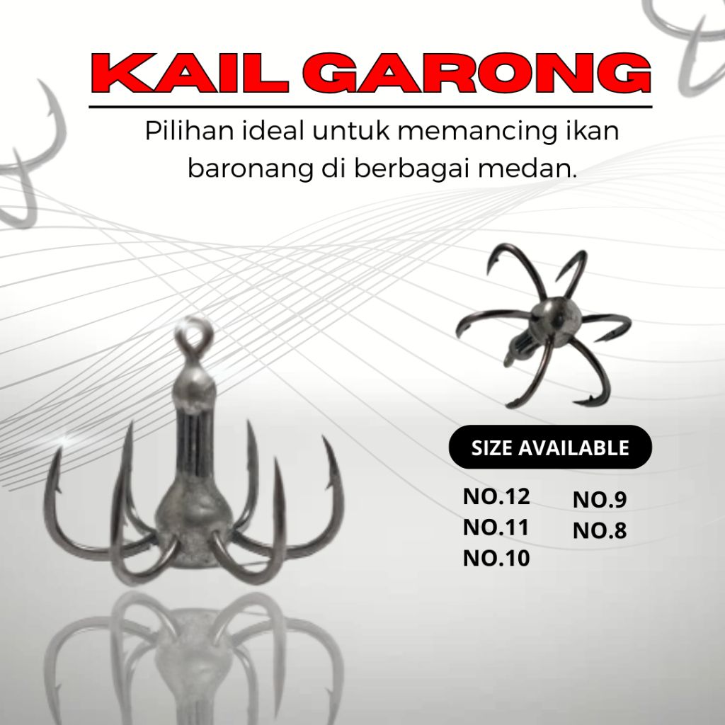 Kail Garong Baronang Bahan Mata Kail Genzo Iseama Flat Mata 6 Solder Mata Kail