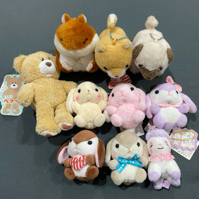 Plush Plushie amuse amufun boneka ganci gantungan kunci keychain loopy shiba hamster teddy unicorn